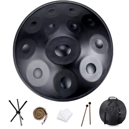 Handpan Drum 432 Hz In D-Moll, 9 10 12 Noten 22 Zoll Stahl Handtrommel, Schlaginstrument Yoga Meditation Anfänger Handtrommel Handtrommel Handgemachte Heilung Musikinstrument Geschenk (Schwarz-12 Handpan Drum 432 Hz In D-Moll, 9 10 12 Noten 22 Zoll Stahl Handtrommel, Schlaginstrument Yoga Meditation Anfänger Handtrommel Handtrommel Handgemachte Heilung Musikinstrument Geschenk (Schwarz-12 von QWPDWA