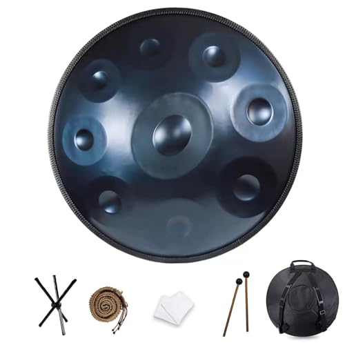 QWPDWA Handpan Schlagzeug Instrument in D-Moll 22 Zoll Steel Hand Pan Drums, 440Hz Steel Drum Hand Pan, mit Handpan Tasche, Schlagzeugstativ, für Professionelle Audioproduktion Blau 12 Noten QWPDWA Handpan Schlagzeug Instrument in D-Moll 22 Zoll Steel Hand Pan Drums, 440Hz Steel Drum Hand Pan, mit Handpan Tasche, Schlagzeugstativ, für Professionelle Audioproduktion Blau 12 Noten von QWPDWA