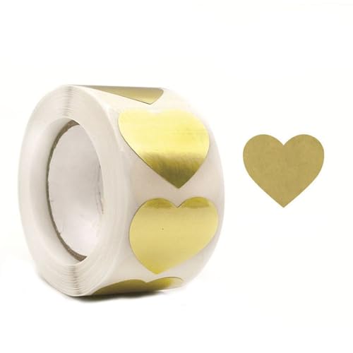 Einfache Aufkleber 100-500 STÜCK Herzaufkleber Stern Rollaufkleber Danke Kleine Verpackungsaufkleber Etiketten Selbstgemachte Packung Aufkleberrolle(053-A-500PCS) von QWWQYDY