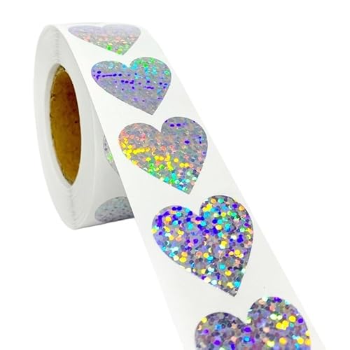 Einfache Aufkleber 100-500 STÜCK Herzaufkleber Stern Rollaufkleber Danke Kleine Verpackungsaufkleber Etiketten Selbstgemachte Packung Aufkleberrolle(305-(1)-500PCS) von QWWQYDY