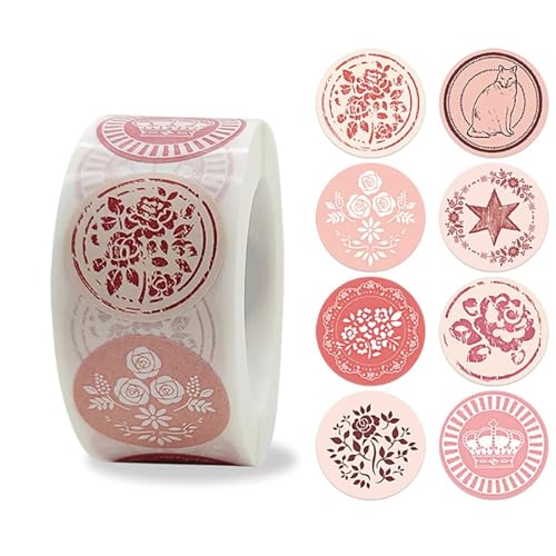 Einfache Aufkleber 100-500 stücke Etiketten Rolle Blume Danke Aufkleber Scrapbooking for Geschenk Dekoration Schreibwaren Aufkleber Siegel Label Handgemachte Aufkleber(YH384-500pcs) von QWWQYDY