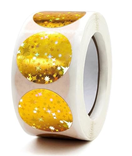 Einfache Aufkleber 100-500 stücke Gold Glitter Versiegelung Label Runde Laser Aufkleber Party Handgemachte Nette Umschlag Business Label Stationäre(Light yellow,500PCS) von QWWQYDY