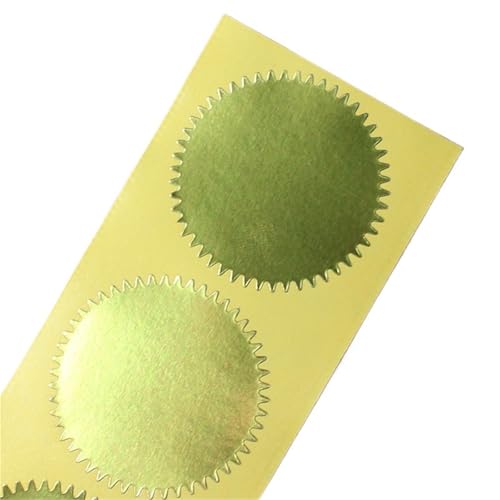 Einfache Aufkleber 100 Stück 45 mm Stempelaufkleber Haftnotizen Scrapbooking Geschenkpaket Versiegelungsetiketten for DIY Süßigkeiten Cookie Pack Embosser Seal(GOLD) von QWWQYDY