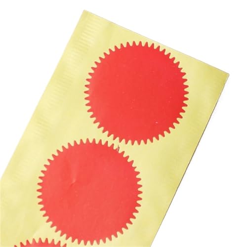 Einfache Aufkleber 100 Stück 45 mm Stempelaufkleber Haftnotizen Scrapbooking Geschenkpaket Versiegelungsetiketten for DIY Süßigkeiten Cookie Pack Embosser Seal(Red) von QWWQYDY