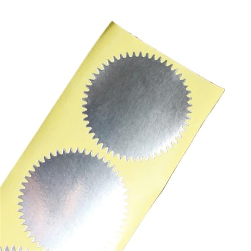 Einfache Aufkleber 100 Stück 45 mm Stempelaufkleber Haftnotizen Scrapbooking Geschenkpaket Versiegelungsetiketten for DIY Süßigkeiten Cookie Pack Embosser Seal(Silver) von QWWQYDY