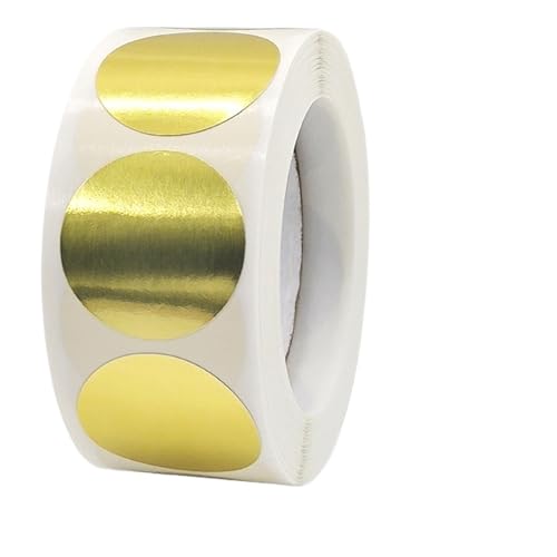 Einfache Aufkleber 200/500 Stück/Rolle 50 mm Silber-Gold-Prägeaufkleber for Prägestempel, individuelle Blanko-Prägesiegeletiketten for Selbermachen von Einladungskarten(2.5cm 500pcs B) von QWWQYDY