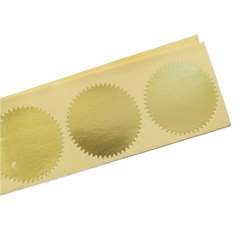 Einfache Aufkleber 200 Stück 45 mm Prägeaufkleber for Prägestempel, Prägesiegel anpassen, DIY-Prägesiegel for Karte, Universitätszertifikat(Gold) von QWWQYDY