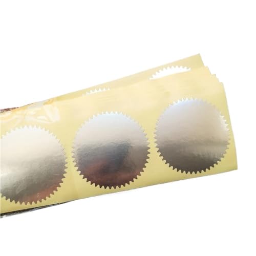 Einfache Aufkleber 200 Stück 45 mm Prägeaufkleber for Prägestempel, Prägesiegel anpassen, DIY-Prägesiegel for Karte, Universitätszertifikat(Silver) von QWWQYDY