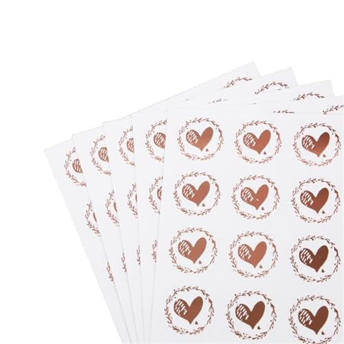 Einfache Aufkleber 200 Stück Bronzing Transparente Versiegelungsaufkleber Liebe Herz Rund Gold Silber Umschlag Bonbontüte Label for Backen Geschenk DIY Dekoration(200pcs-rosegold1) von QWWQYDY