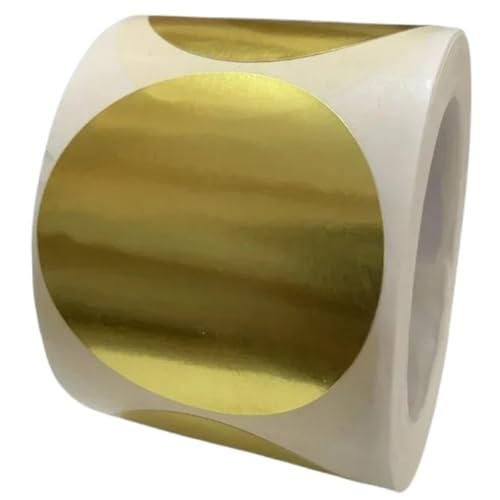 Einfache Aufkleber 25–50 mm Zahnradaufkleber, Laser, golden glänzend, Etiketten, Dekoretiketten, Prägestempel, Geschenkbox-Verpackung, Siegelverpackung, Geschenk-Scrapbooking-Aufkleber(5cm-100pcs-A) von QWWQYDY