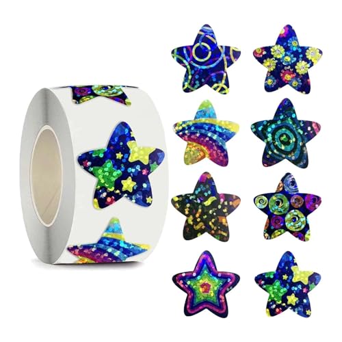 Einfache Aufkleber 50-500 STÜCKE Selbstklebende Stern Raum Aufkleber Belohnung Dekorative Geschenke Mit Aufkleber Etiketten 1 Zoll(Dark blue) von QWWQYDY