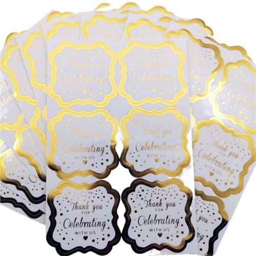 Einfache Aufkleber 60 stücke Goldfolie Danke for Feiern Mit Uns Aufkleber 2 Zoll Phantasie Rahmen Rechteckige Etiketten Aufkleber for Hochzeit Party Einfache Aufkleber 60 stücke Goldfolie Danke for Feiern Mit Uns Aufkleber 2 Zoll Phantasie Rahmen Rechteckige Etiketten Aufkleber for Hochzeit Party von QWWQYDY