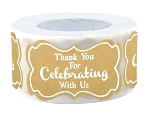 Einfache Aufkleber Aufkleber „Danke, dass Sie mit uns feiern“ for Einladungskarten, Hochzeiten, Geburtstage, Jahrestage, Feste, Gastgeschenke, Geschenkverpackungen(ColorE) von QWWQYDY