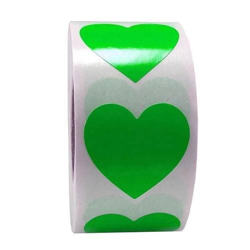 Einfache Aufkleber Herzform von Rot Aufkleber Siegeletiketten 50-500 Stück Etiketten Aufkleber Scrapbooking for Paket Hochzeitsdekoration Schreibwarenaufkleber(YH201Green-300pcs) von QWWQYDY