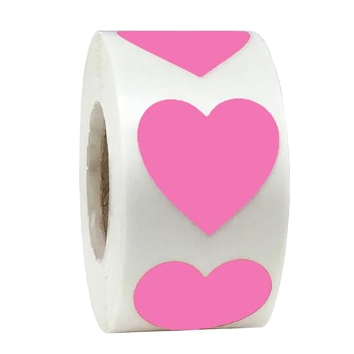 Einfache Aufkleber Herzform von Rot Aufkleber Siegeletiketten 50-500 Stück Etiketten Aufkleber Scrapbooking for Paket Hochzeitsdekoration Schreibwarenaufkleber(YH201Pink-300pcs) von QWWQYDY