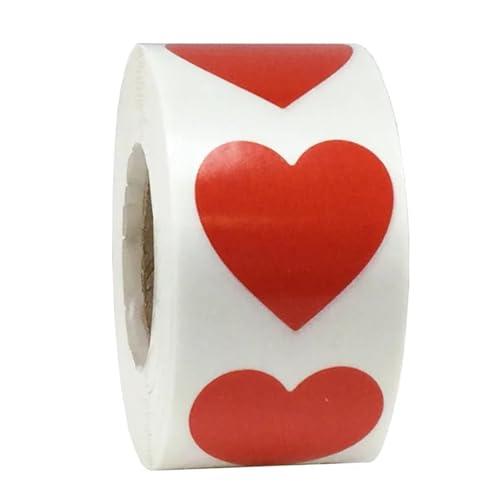 Einfache Aufkleber Herzform von Rot Aufkleber Siegeletiketten 50-500 Stück Etiketten Aufkleber Scrapbooking for Paket Hochzeitsdekoration Schreibwarenaufkleber(YH201Red-100pcs) von QWWQYDY