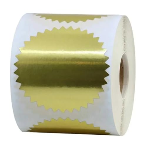 Einfache Aufkleber Runder geprägter Siegelaufkleber Farbetikettenaufkleber Prägestempelaufkleber Stempeldruck Logo-Geschenkverpackungsaufkleber(Gold) von QWWQYDY