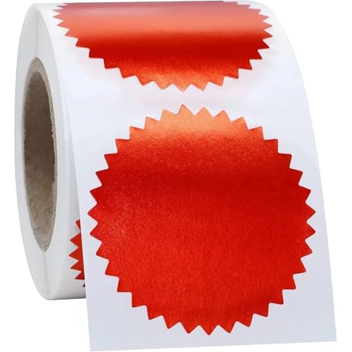 Einfache Aufkleber Runder geprägter Siegelaufkleber Farbetikettenaufkleber Prägestempelaufkleber Stempeldruck Logo-Geschenkverpackungsaufkleber(Red) von QWWQYDY
