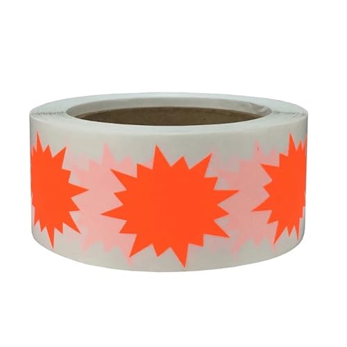 Einfache Aufkleber Stücke Regenbogen Farbcodierungsetiketten Aufkleber Selbstklebende fluoreszierende Aufkleber for Prägen von Geschenkbox-Versiegelungsetiketten(Fluorescent Rose Red) von QWWQYDY