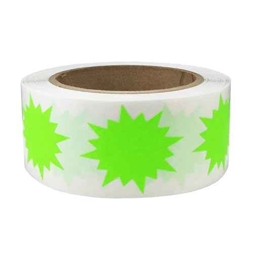 Einfache Aufkleber Stücke Regenbogen Farbcodierungsetiketten Aufkleber Selbstklebende fluoreszierende Aufkleber for Prägen von Geschenkbox-Versiegelungsetiketten(Green) von QWWQYDY