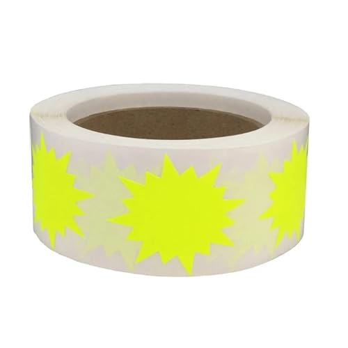 Einfache Aufkleber Stücke Regenbogen Farbcodierungsetiketten Aufkleber Selbstklebende fluoreszierende Aufkleber for Prägen von Geschenkbox-Versiegelungsetiketten(Yellow) von QWWQYDY