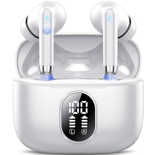 QXQ Bluetooth 5.4 Kopfhörer, 2025 Neue Kopfhörer Kabellos Bluetooth Sport In Ear mit 4 ENC Mics, 40 Std Kabellose Kopfhörer Tiefer Bass Earbuds mit LED-Anzeige, Kompatibel Android iOS von QXQ