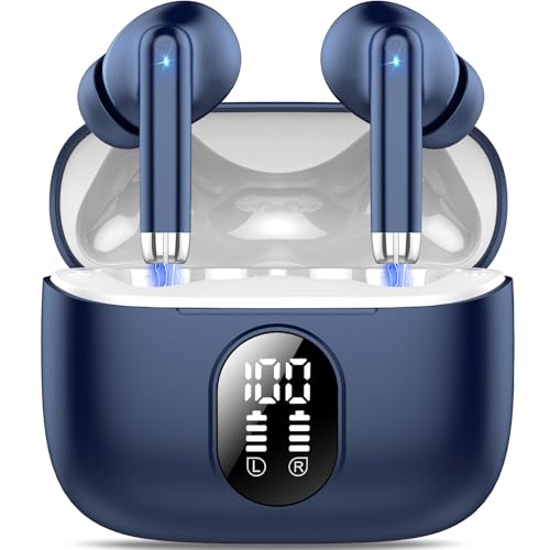 QXQ Bluetooth 5.4 Kopfhörer, 2025 Neue Kopfhörer Kabellos Bluetooth Sport In Ear mit 4 ENC Mics, 40 Std Kabellose Kopfhörer Tiefer Bass Earbuds mit LED-Anzeige, Kompatibel Android iOS von QXQ