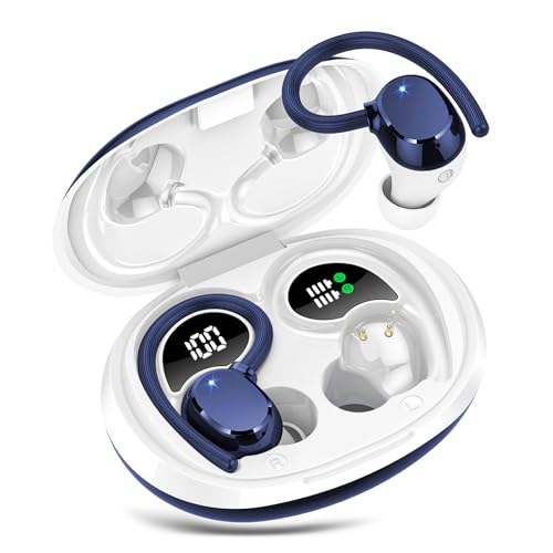 QXQ Bluetooth Kopfhörer Sport, Kopfhörer Kabellos Bluetooth 5.3 mit ENC Mikrofon für HD Anruf, 60H Wireless Earbuds In-Ear mit 13mm Treiber, IP7 Wasserdicht/USB-C/LED Ladebox/Weicher Ohrbügel/Lauf von QXQ