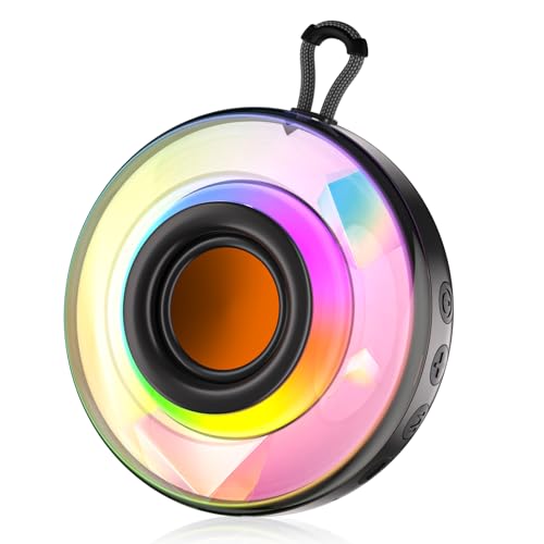 QXUFV Bluetooth Lautsprecher Klein Tragbarer Musikbox Bluetooth 5.4 Wasserdicht Kabellose Stereo Pairing für Dusche Pool Strand Camping Geschenke, Rosa von QXUFV