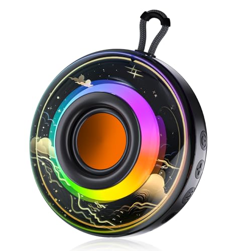 QXUFV Bluetooth Lautsprecher Klein Tragbarer Musikbox Bluetooth 5.4 Wasserdicht Kabellose Stereo Pairing für Dusche Pool Strand Camping Geschenke, Schwarz von QXUFV