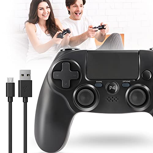 Wireless Gamepad Controller Kompatibel mit PS4/Pro/slim/PC/Laptop kabelloser Joystick Controller für PS4 mit 6-Gyro Touch Panel und LED Indicator Wiederaufladbarer Remote Sechs Achsen Dual Vibration von QYCHHJ