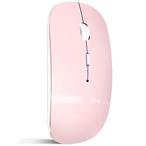 Bluetooth Maus, Wiederaufladbare Kabellose Maus für MacBook Pro/Air/iPad/Laptop/PC/Mac/Computer, Rosa von QYFP