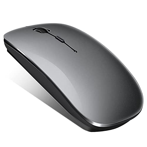 QYFP Bluetooth Maus, Wiederaufladbare Leichte Kabellose Maus Kompatibel mit MacBook Pro/Air/Android/iOS Tablet/Laptop/PC/Mac/Computer, Grauschwarz von QYFP