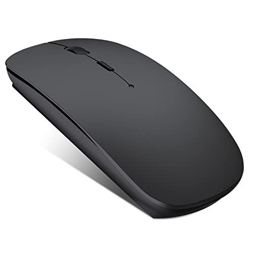 QYFP Bluetooth Maus, Wiederaufladbare Leichte Kabellose Maus Kompatibel mit MacBook Pro/Air/Android/iOS Tablet/Laptop/PC/Mac/Computer, Schwarz von QYFP
