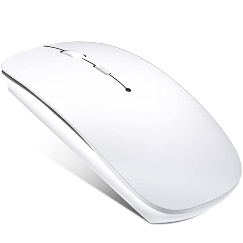 QYFP Bluetooth Maus, Wiederaufladbare Leichte Kabellose Maus Kompatibel mit MacBook Pro/Air/Android/iOS Tablet/Laptop/PC/Mac/Computer, Weiß von QYFP