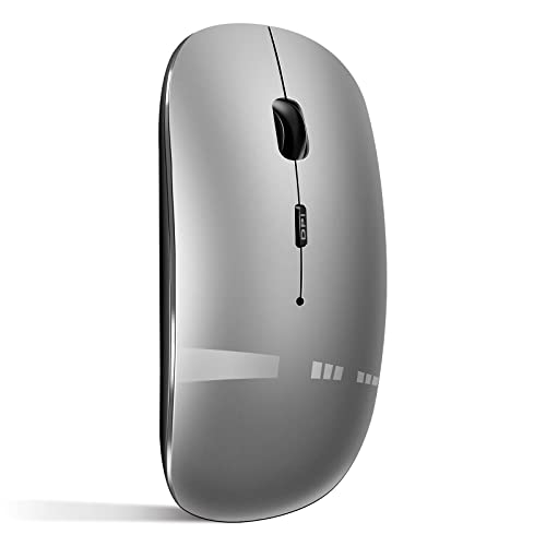 QYFP Bluetooth-Maus, wiederaufladbare kabellose Maus für Laptop/MacBook Pro/Air/iPad/PC/Mac/Computer, Grau von QYFP