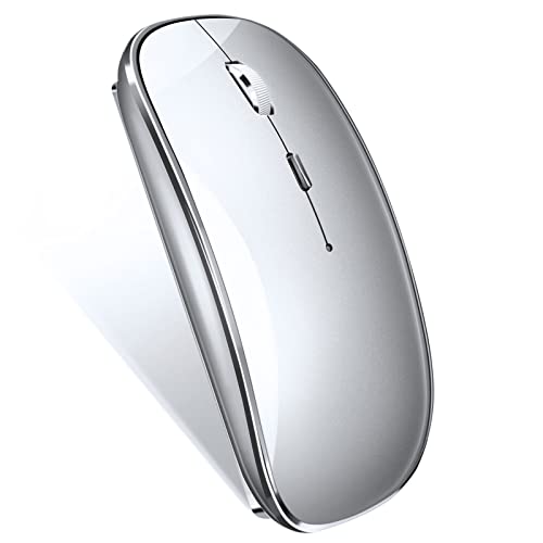 QYFP Bluetooth Maus Kabellos, Funkmaus für Laptop/Desktop/PC, Wiederaufladbare Maus Kompatibel mit iPadOS/MacBook Pro/Air/Android/iOS Tablet/Mac/Computer von QYFP