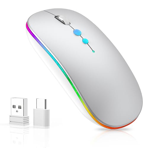 QYFP LED Wireless Mouse 2.4Ghz for Laptop Computer Silver von QYFP