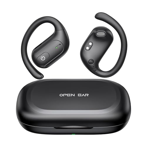 Offene Kopfhörer, Bluetooth-Kopfhörer B1, kabelloses Aufladen, tiefer Bass, 50 Stunden Wiedergabe, Ladekoffer mit digitalem Display, Knochenleitungs-Kopfhörer mit Mikrofon zum Laufen Offene Kopfhörer, Bluetooth-Kopfhörer B1, kabelloses Aufladen, tiefer Bass, 50 Stunden Wiedergabe, Ladekoffer mit digitalem Display, Knochenleitungs-Kopfhörer mit Mikrofon zum Laufen von QYGCKJ