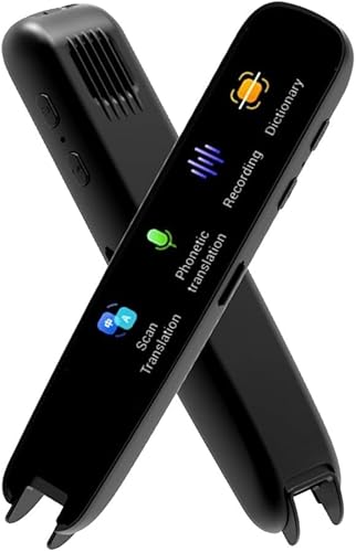 Intelligenter Scan-Punkt-Lesestift, 5,7 cm Scan-Lesestift, übersetzen Sie 123 Sprachen offline, Text zu Sprache OCR-Scanner Stift für Reisende, Geschäftsleute und Legasthenie (Rosa) (schwarz) von QYMDRION