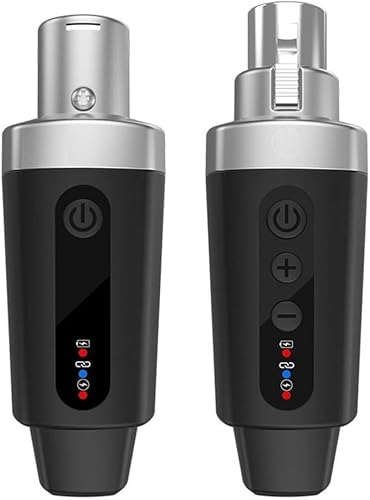 QYMDRION 1 Set 2,4 GHz XLR Wireless für Mikrofon-Setup-Sender und Empfänger, kabellos mit kabellos verdrahtet für verbesserte Audiofreiheit, für dynamisches Mic, Audio Mixer (1 in 1) von QYMDRION