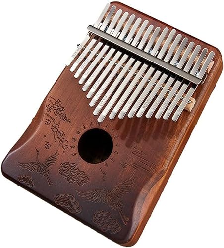 QYMDRION Kalimba Daumenklavier 17 Tasten Musikinstrument, Mahagoni, Fingerklavier-Schlaginstrument für Kinder und Erwachsene Anfänger(Holz) von QYMDRION
