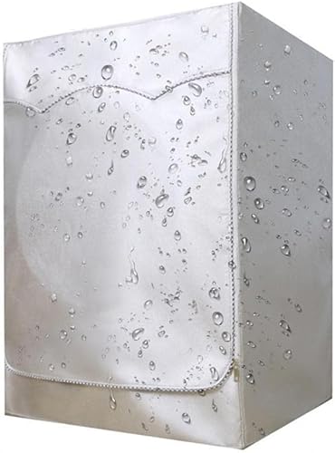 QYMDRION Waschmaschinenabdeckung für den Außenbereich, wasserdicht, staubdicht, Anti-Aging-Waschmaschinen-Abdeckung für Frontlader, Waschmaschine, Trockner, silberfarben QYMDRION Waschmaschinenabdeckung für den Außenbereich, wasserdicht, staubdicht, Anti-Aging-Waschmaschinen-Abdeckung für Frontlader, Waschmaschine, Trockner, silberfarben von QYMDRION