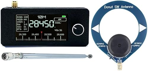 SI4732 Vollband-Radioempfänger, Mini SI4732 Radio, vollwertiges Radio ESP-32-S3 Hauptsteuerung, tragbare Schleifenantenne, SI4732 Chip, LSB, USB, AM, FM, 1,9 Zoll IPS-Bildschirm, mit Antenne (B) von QYMDRION