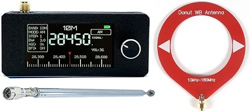 SI4732 Vollband-Radioempfänger, Mini SI4732 Radio, vollwertiges Radio ESP-32-S3 Hauptsteuerung, tragbare Schleifenantenne, SI4732 Chip, LSB, USB, AM, FM, 1,9 Zoll IPS-Bildschirm, mit Antenne (C) von QYMDRION