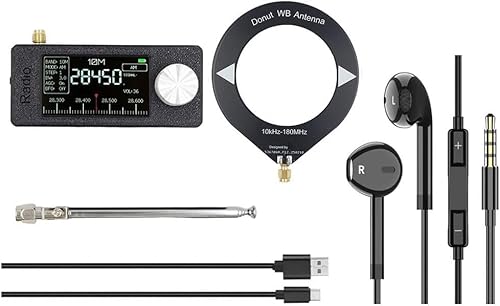 Tragbares SI4732 Radio, 0,5-108 MHz Vollband-Bundfunk,Mini-Tasche mit IPS-High-Definition-Farbbildschirm, LSB, USB, AM, FM, Mini-Radio, Empfänger, mit 3,5-mm-Kopfhörer, Antenne (A) von QYMDRION