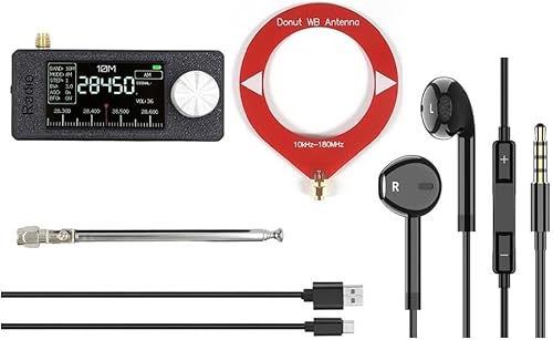 Tragbares SI4732 Radio, 0,5-108 MHz Vollband-Bundfunk,Mini-Tasche mit IPS-High-Definition-Farbbildschirm, LSB, USB, AM, FM, Mini-Radio, Empfänger, mit 3,5-mm-Kopfhörer, Antenne (B) von QYMDRION