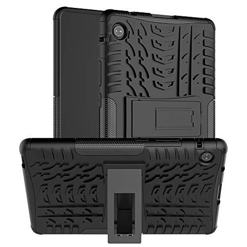 QYiD Hülle für Huawei Matepad 10.4, Heavy Duty Armor Hybrid PC + TPU Silikon Schutzhülle mit Stand für Huawei MatePad 10.4 Zoll（BAH3-AL00/BAH3-W09, Schwarz von QYiD