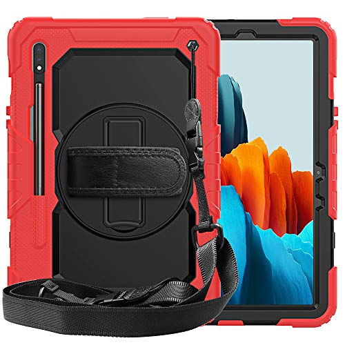 QYiD Schutzhülle für Samsung Galaxy Tab S7 11 SM-T870/T875/T878 2020 mit eingebautem Screen Protector S Pen Holder, Robuste Schutzhülle mit rotierender Halterung, Violett von QYiD