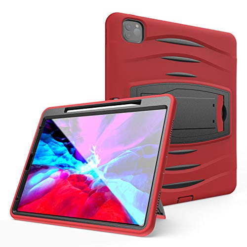 QYiD Tablet-Schutzhülle für iPad Pro 32,8 cm 2020/2018, robust, stoßfest, mit integriertem Ständer und Stiftablage für iPad 32,8 cm, unterstützt Apple Pairing und Aufladen von QYiD